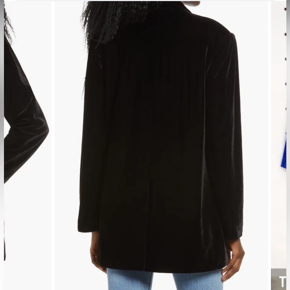 REVOLVE Endless Rose Black Velvet Blazer Jacket Size Medium - Picture 8 of 12